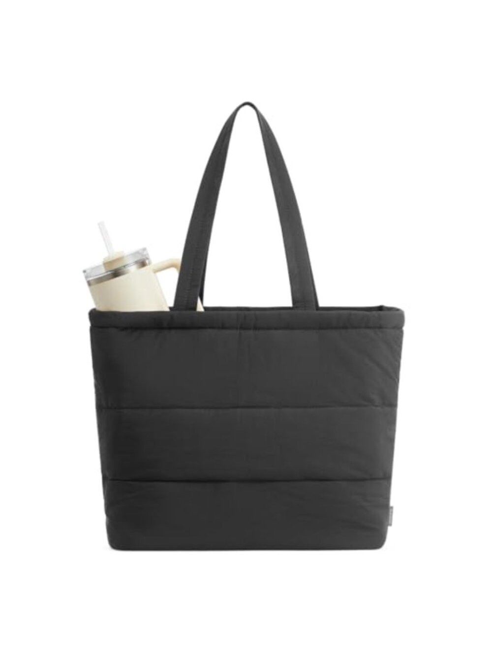 Puffer Tote Bag for Women Lightweight Nylon Laptop Gym Travel Tote